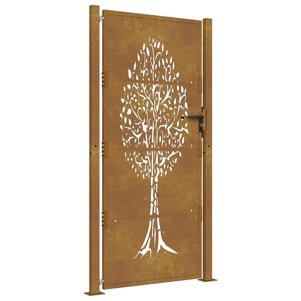 Vidaxl Tor 105x205 cm Cortenstahl Baumdesign
