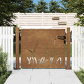 Vidaxl poort grasontwerp 100x75 cm cortenstaal