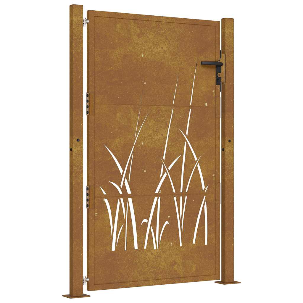 Vidaxl Tor mit Rasendesign 105x130 cm Cortenstahl