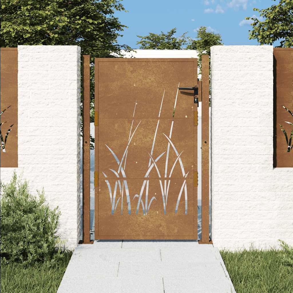 Vidaxl Tor mit Rasendesign 105x130 cm Cortenstahl