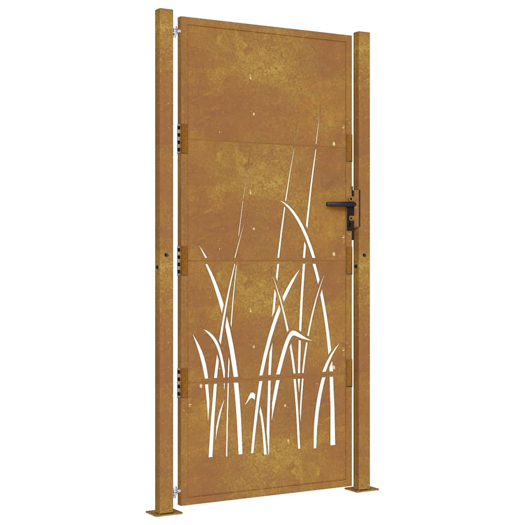 Vidaxl Tor mit Rasendesign 105x205 cm Cortenstahl