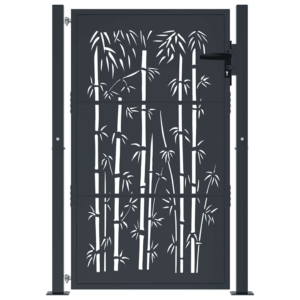 Vidaxl poort met bamboe-ontwerp 100x150 cm staal antracietkleurig