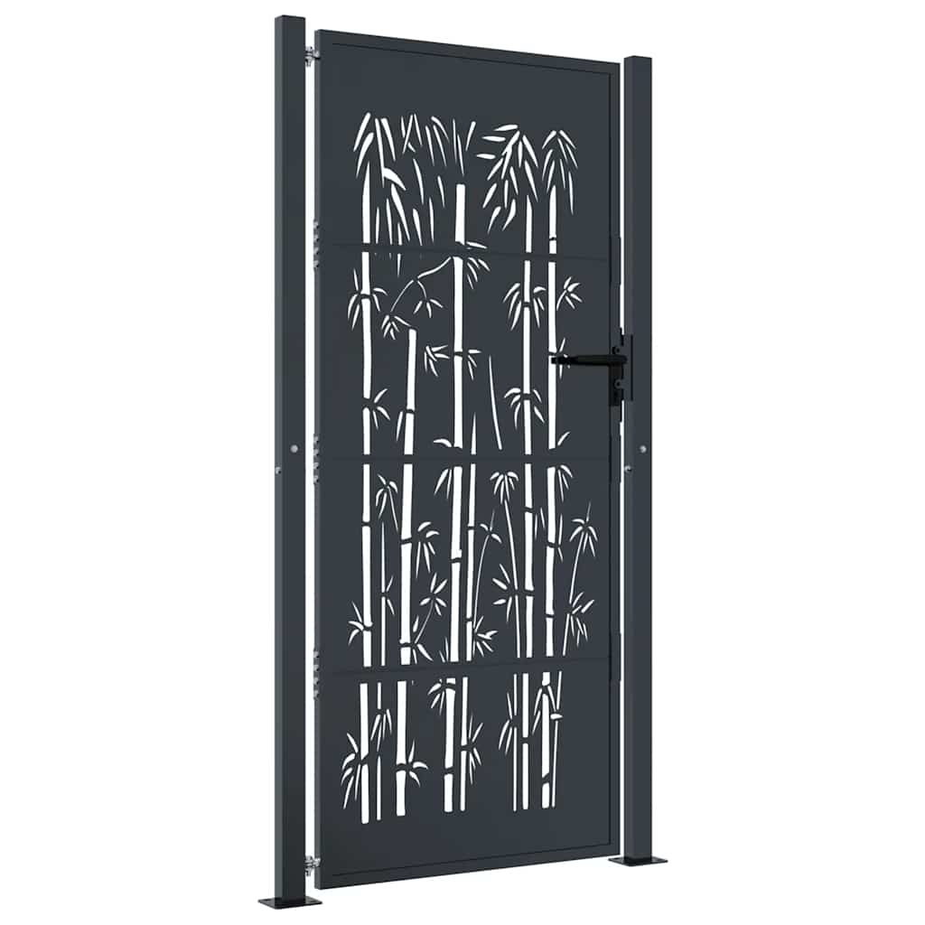 VIDAXL-Anker mit Bambus-Design 105x180 cm Stahl Anthrazitfarben