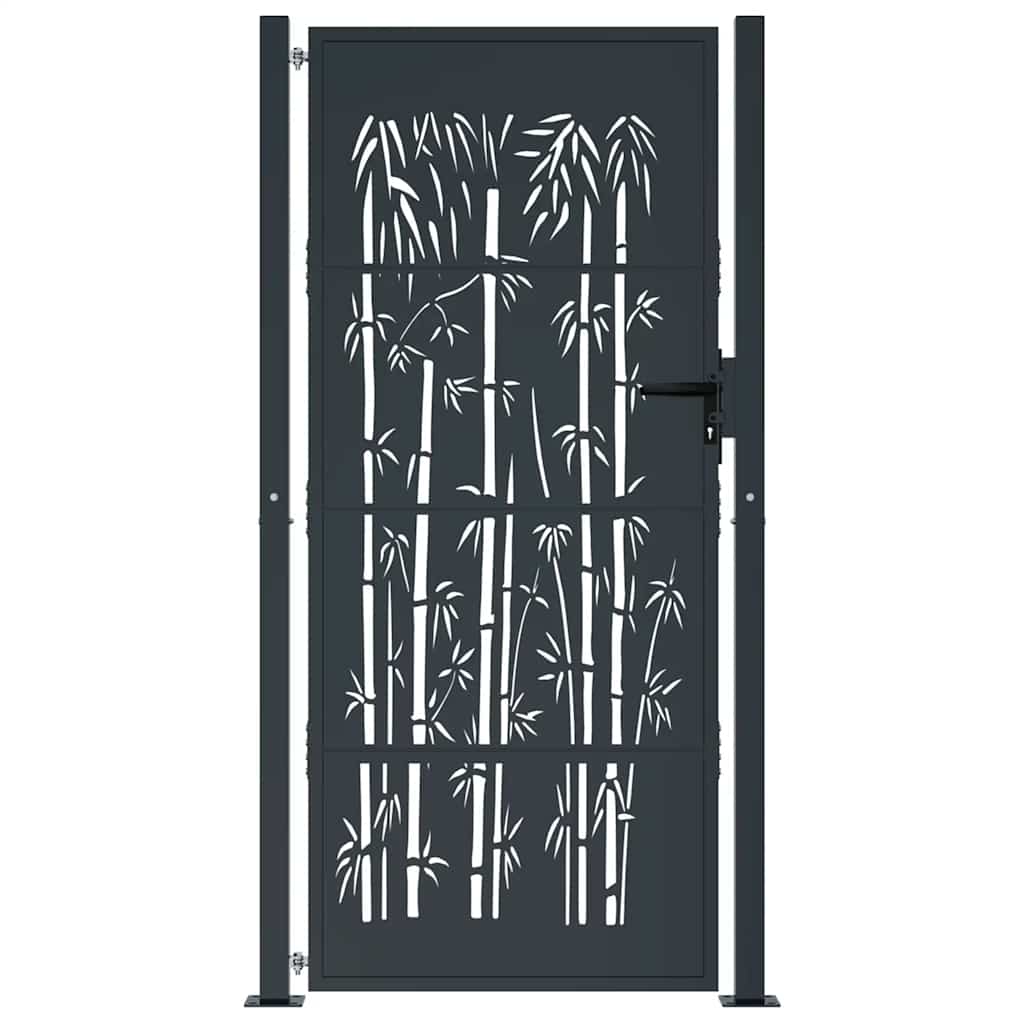 VIDAXL-Anker mit Bambus-Design 105x180 cm Stahl Anthrazitfarben