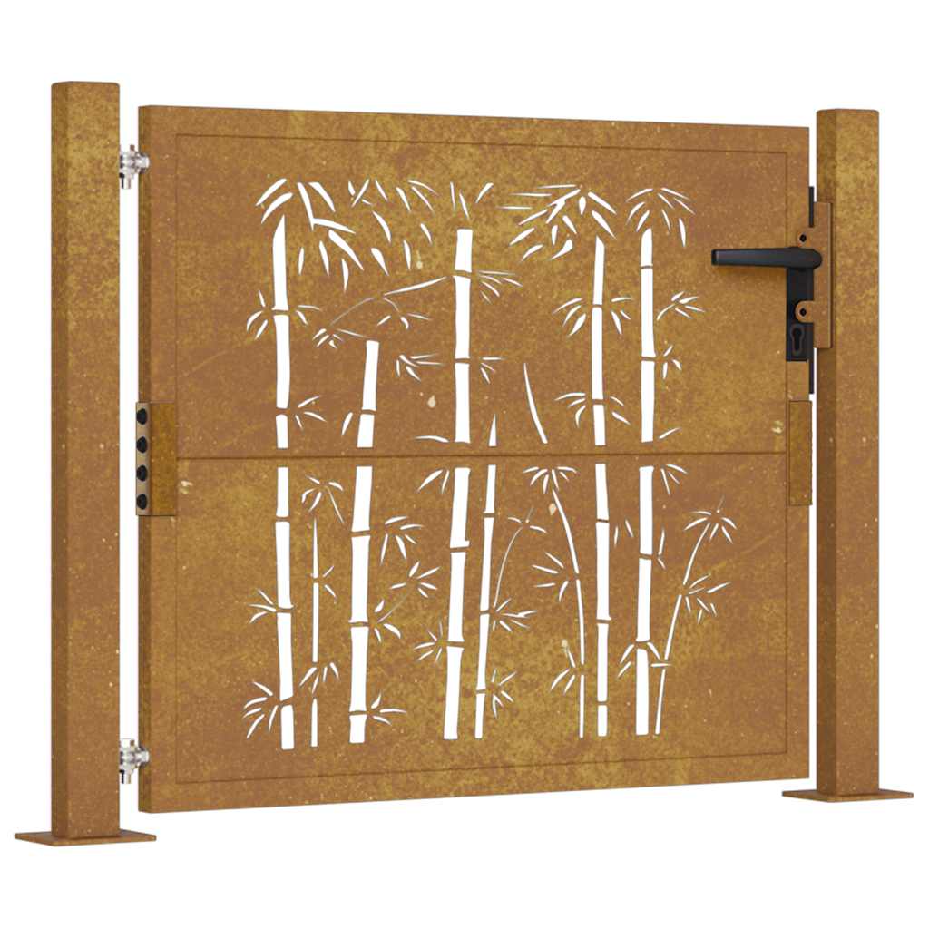 VIDAXL - Anker mit Bambus - Design 105x80 cm Cortenstahl