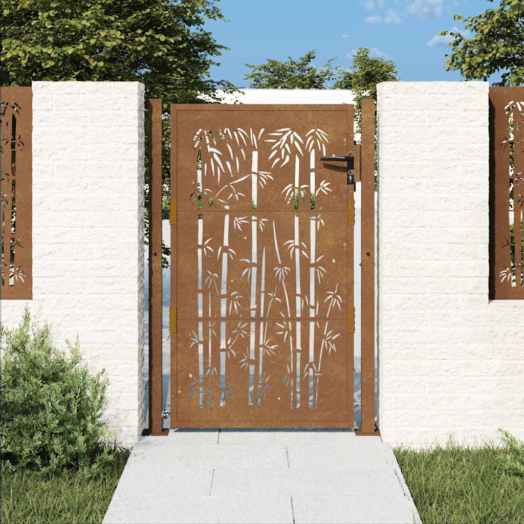 VIDAXL - Anker mit Bambus - Design 105x155 cm Cortenstahl