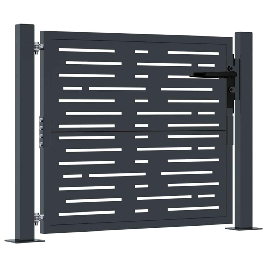 Vidaxl poort 100x75 cm met vierkantontwerp staal antracietkleurig