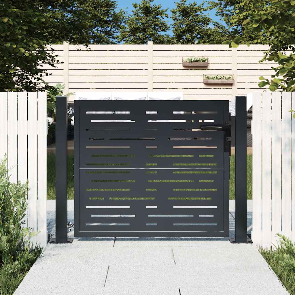 Vidaxl poort 100x75 cm met vierkantontwerp staal antracietkleurig