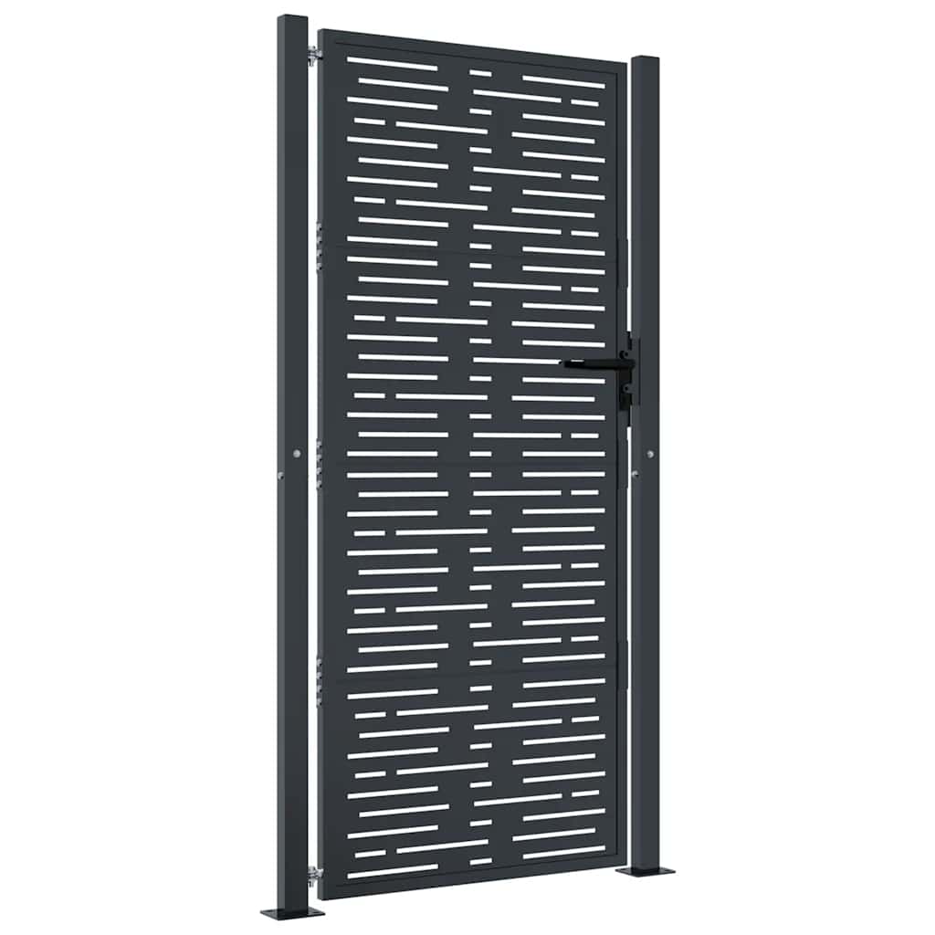 Vidaxl poort 100x200 cm met vierkant staal antracietkleurig