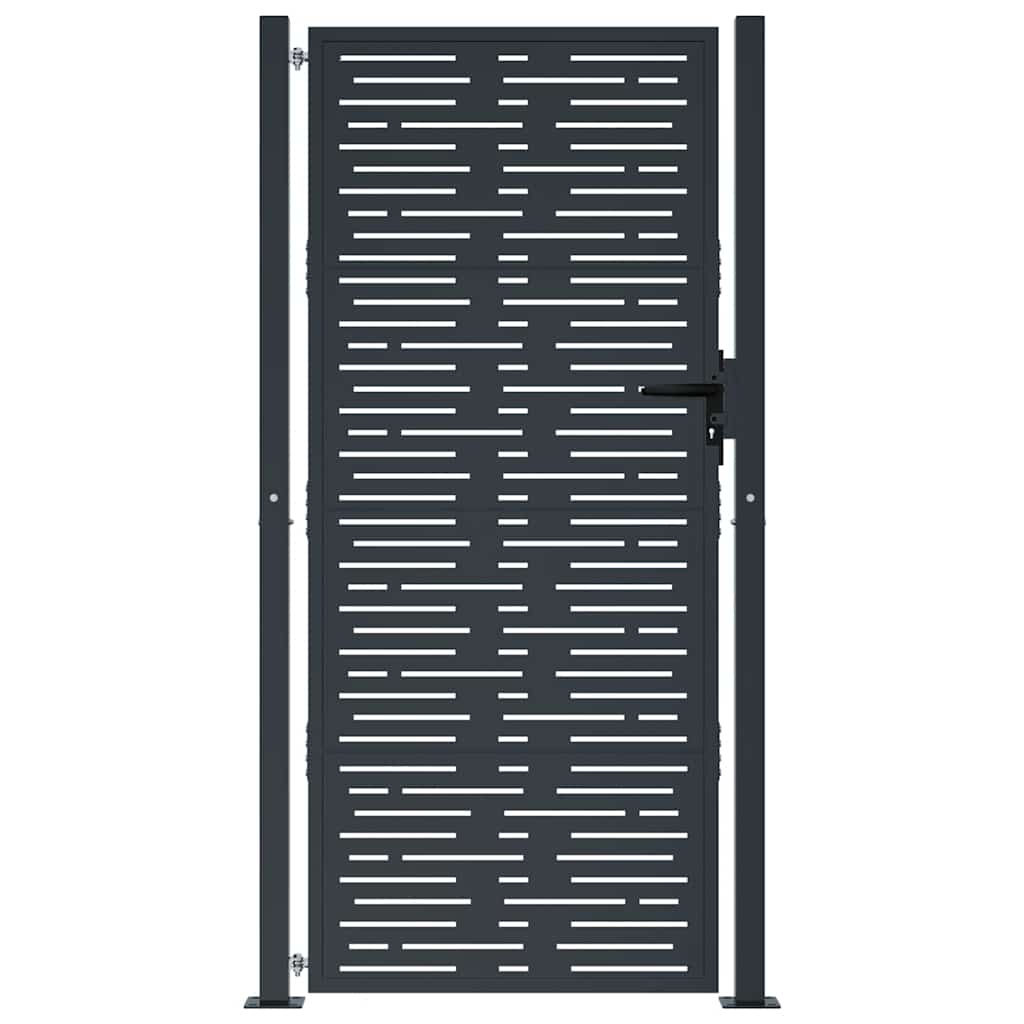 Vidaxl poort 100x200 cm met vierkant staal antracietkleurig