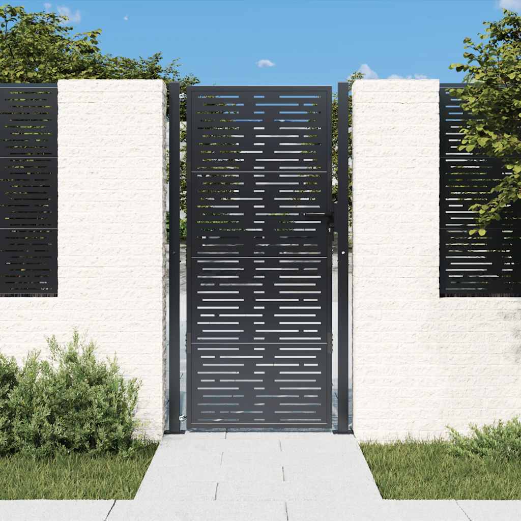 Vidaxl poort 100x200 cm met vierkant staal antracietkleurig