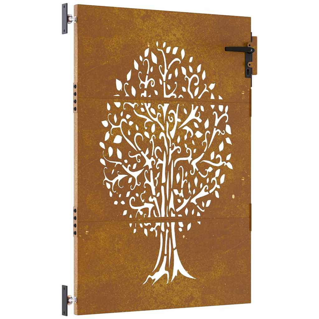 Vidaxl Tor 85x125 cm Baumdesign Cortenstahl