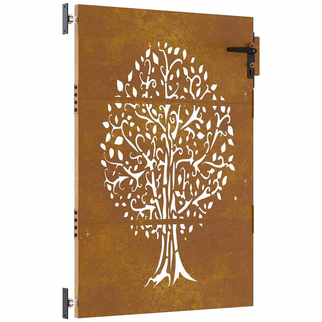 Vidaxl poort 85x150 cm boomontwerp cortenstaal