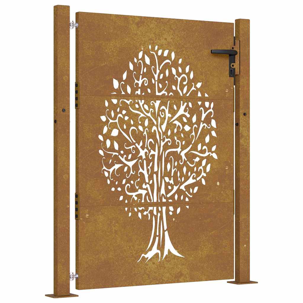 Vidaxl Tor 105x155 cm Baumdesign Cortenstahl