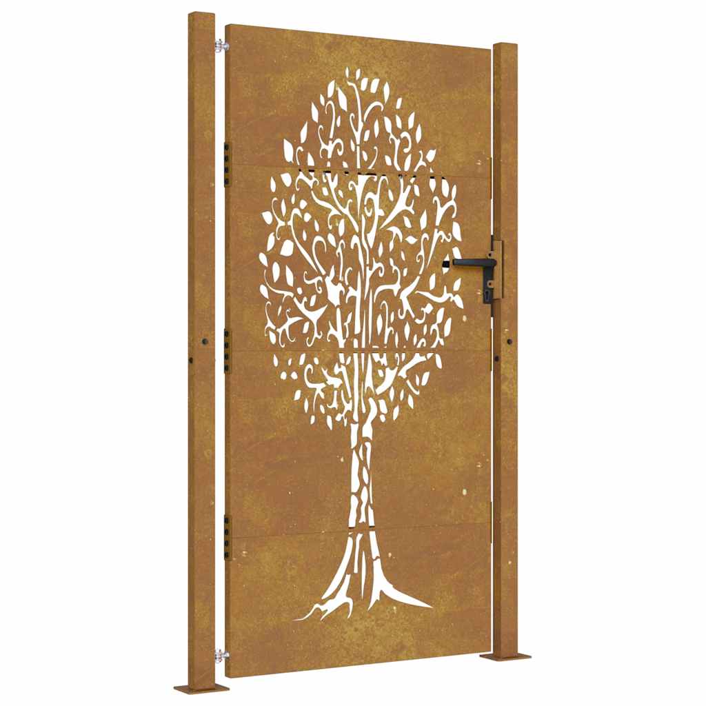 Vidaxl Tor 105x205 cm Cortenstahl Baumdesign