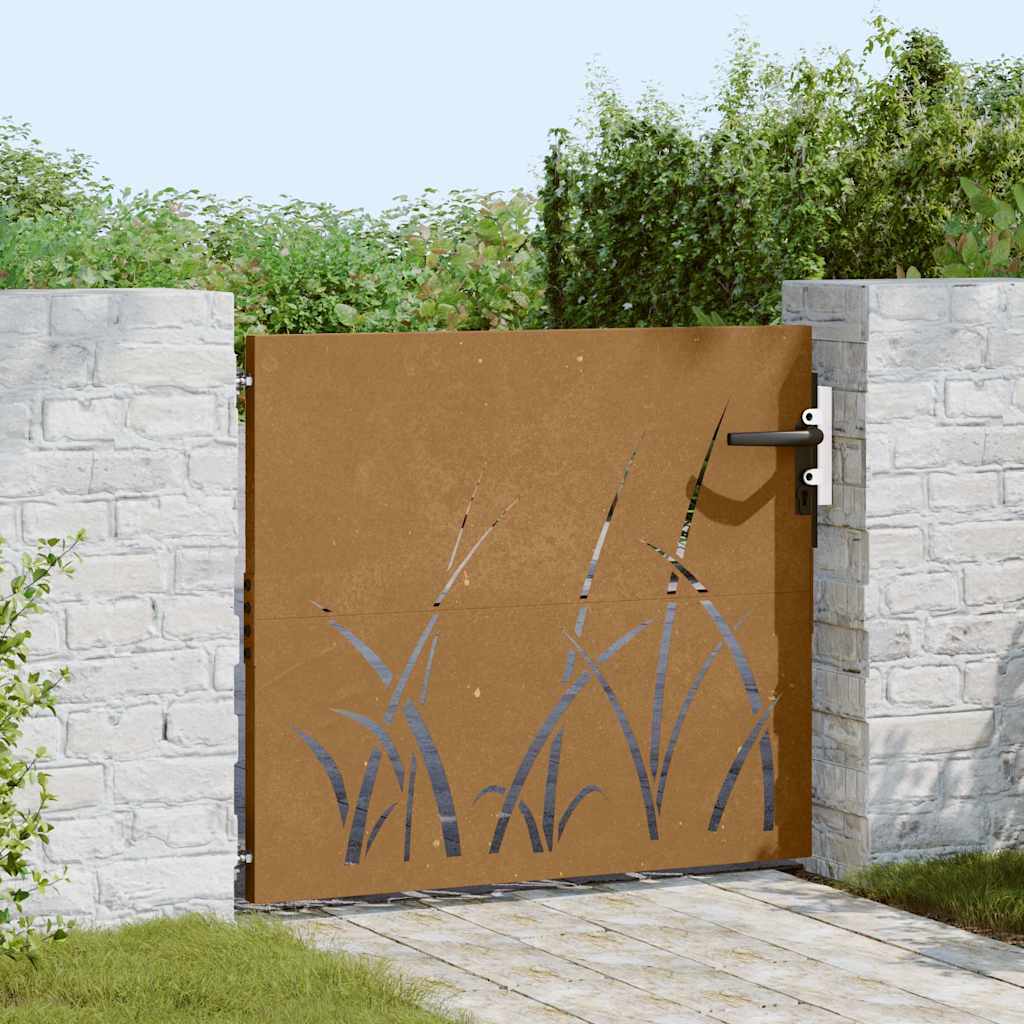 Vidaxl Tor 85x100 cm Grasdesign Cortenstahl