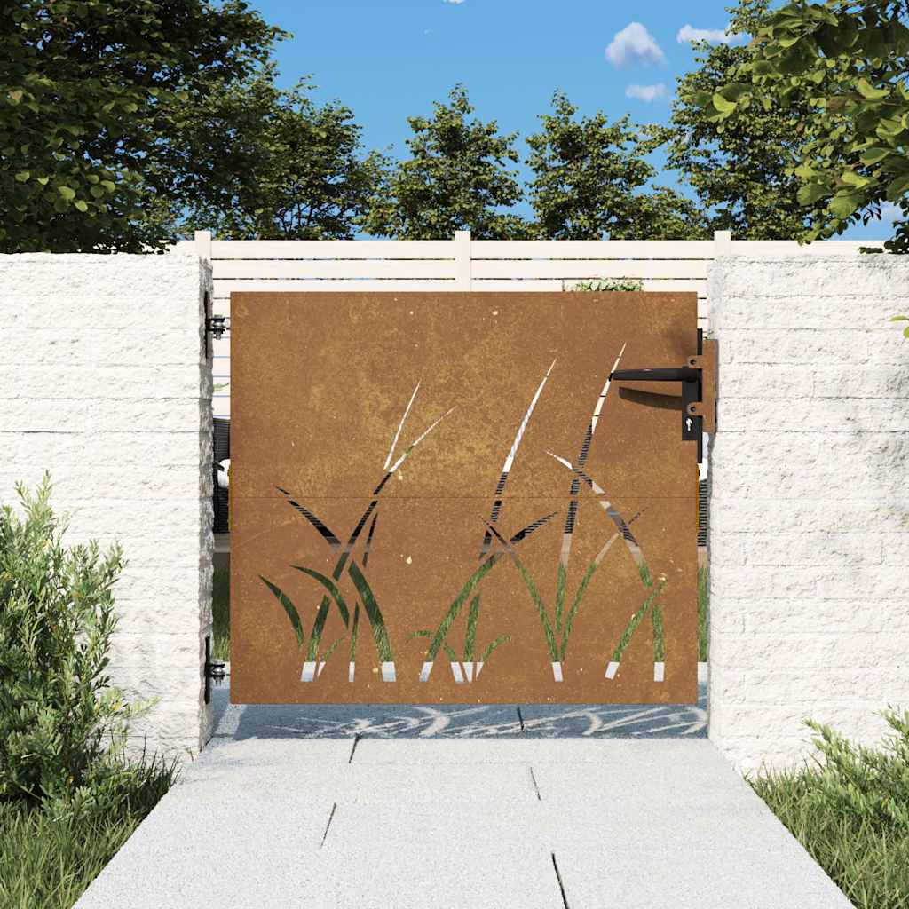 Vidaxl Tor 85x100 cm Grasdesign Cortenstahl