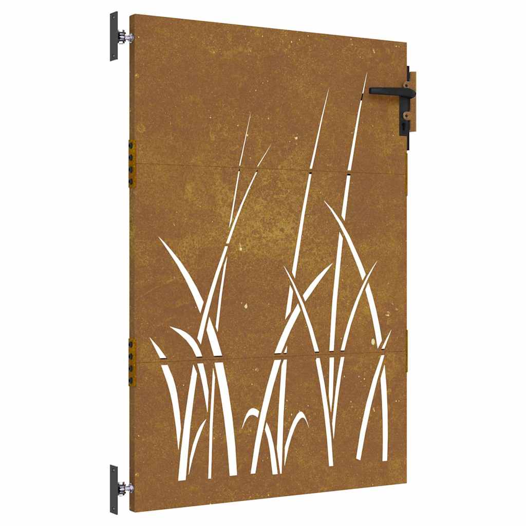 Vidaxl poort 85x125 cm grasontwerp cortenstaal