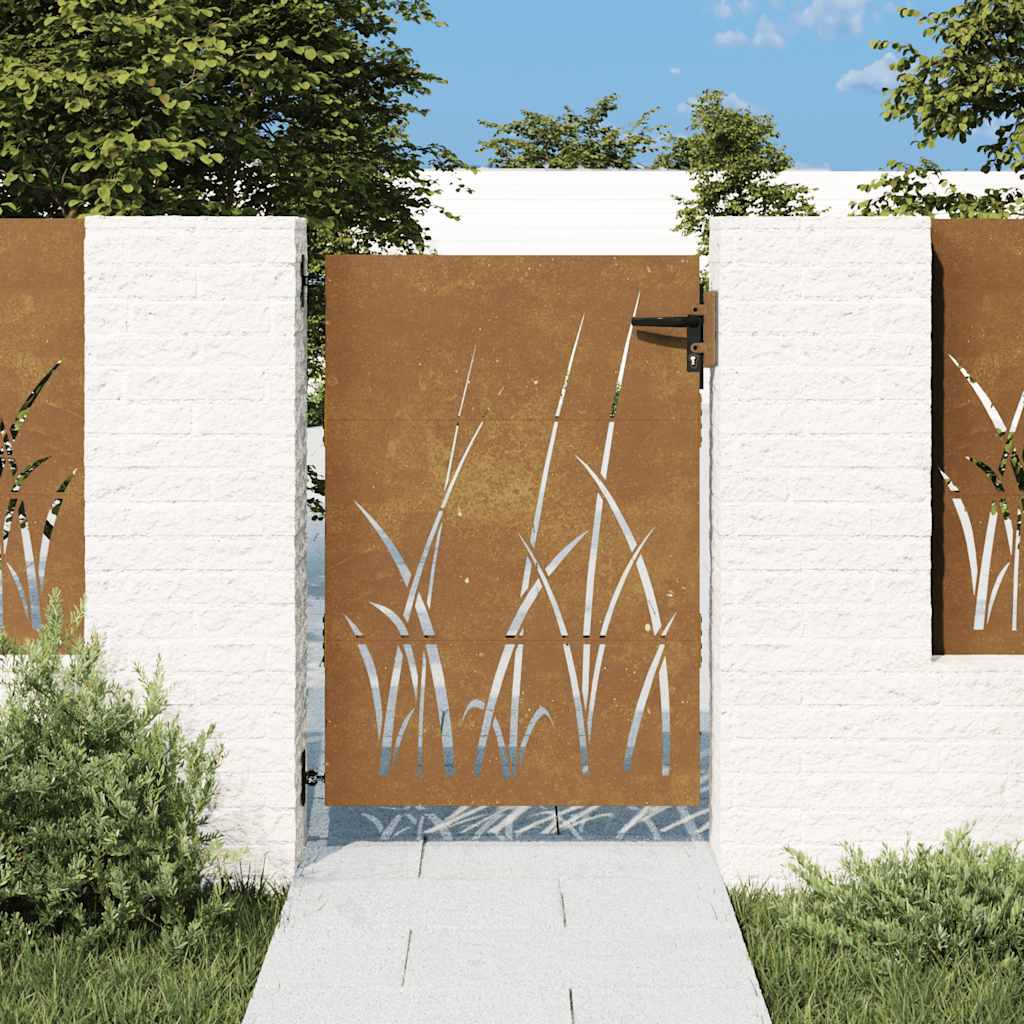 Vidaxl Tor 85x125 cm Grasdesign Cortenstahl