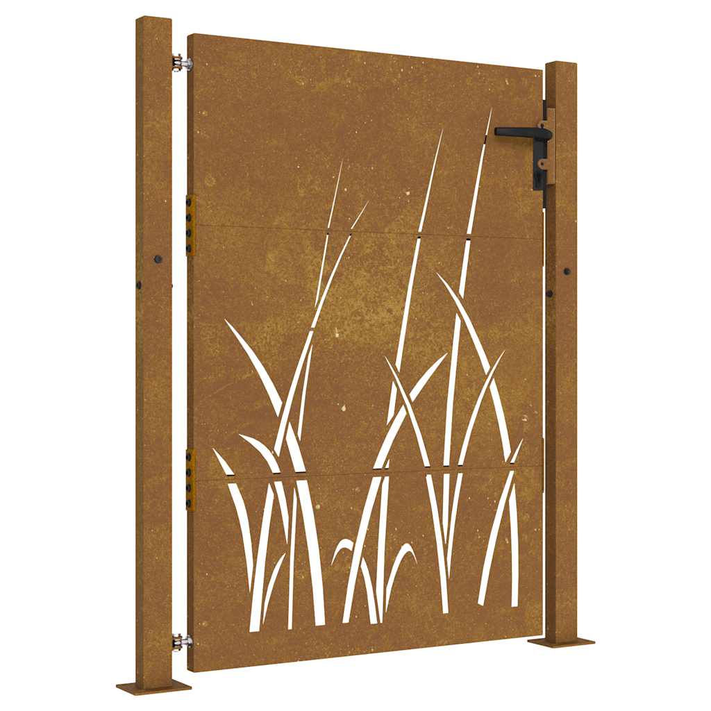 Vidaxl poort 100x125 cm grasontwerp cortenstaal