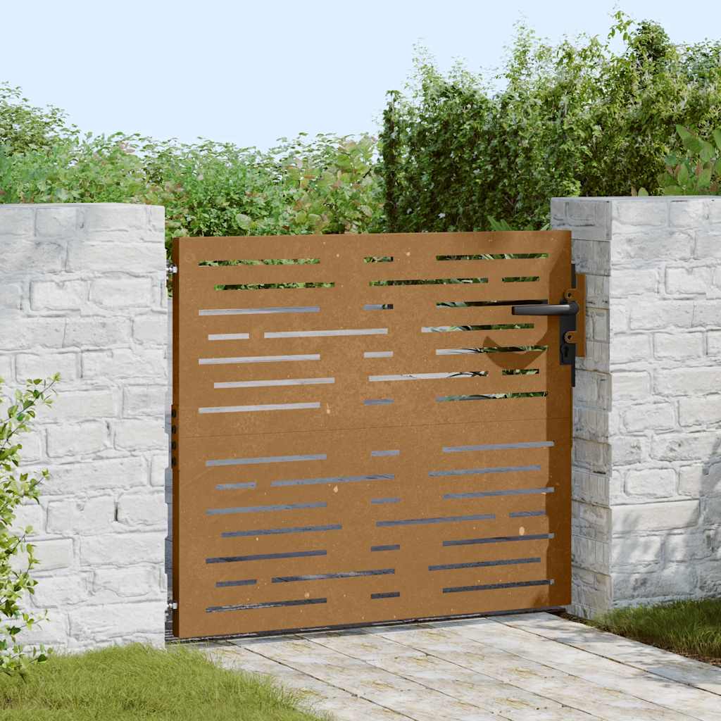 Vidaxl poort 85x75 cm vierkant cortenstaal