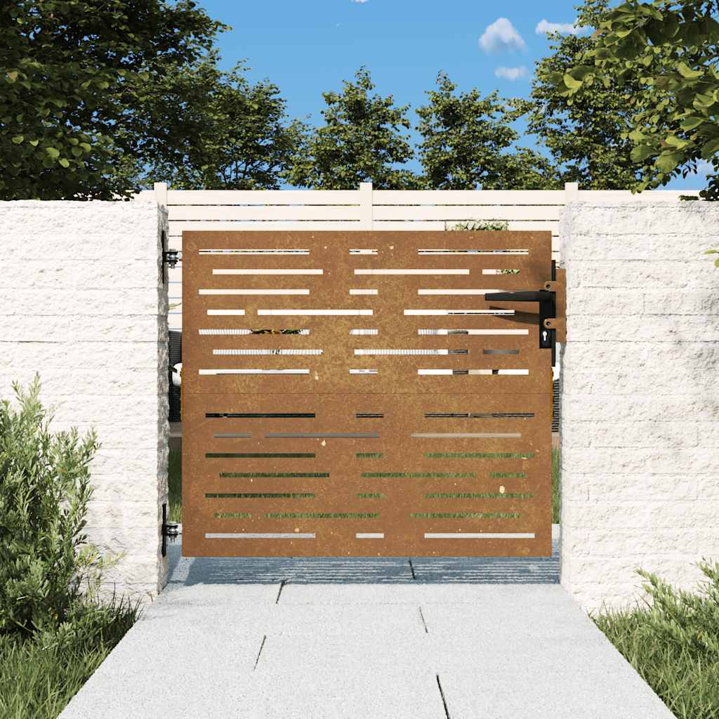 Vidaxl poort 85x100 cm vierkant cortenstaal