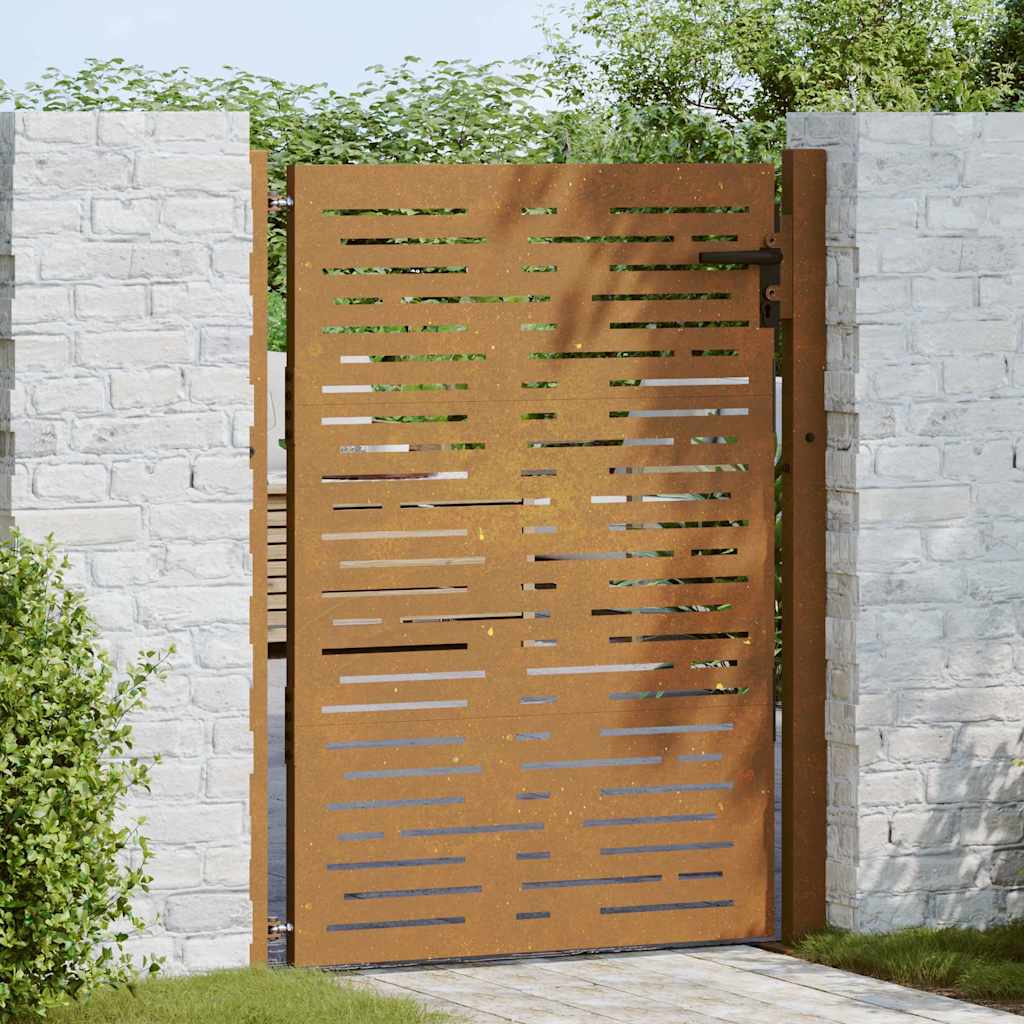 Vidaxl poort 100x125 cm vierkant cortenstaal