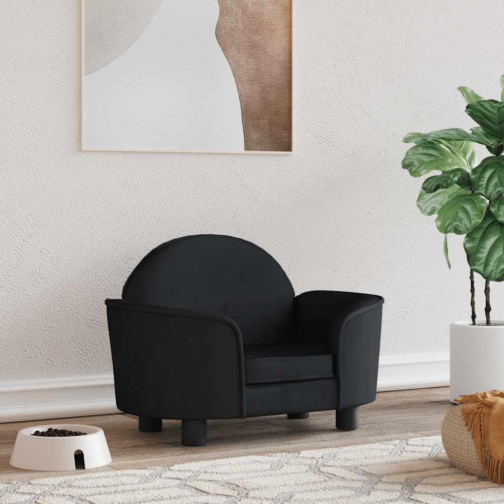 VidaXL Hundekorb 66x40x45 cm Samtschwarz