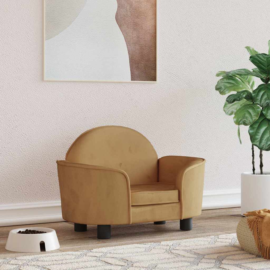 VidaXL Hundekorb 66x40x45 cm Samtbraun