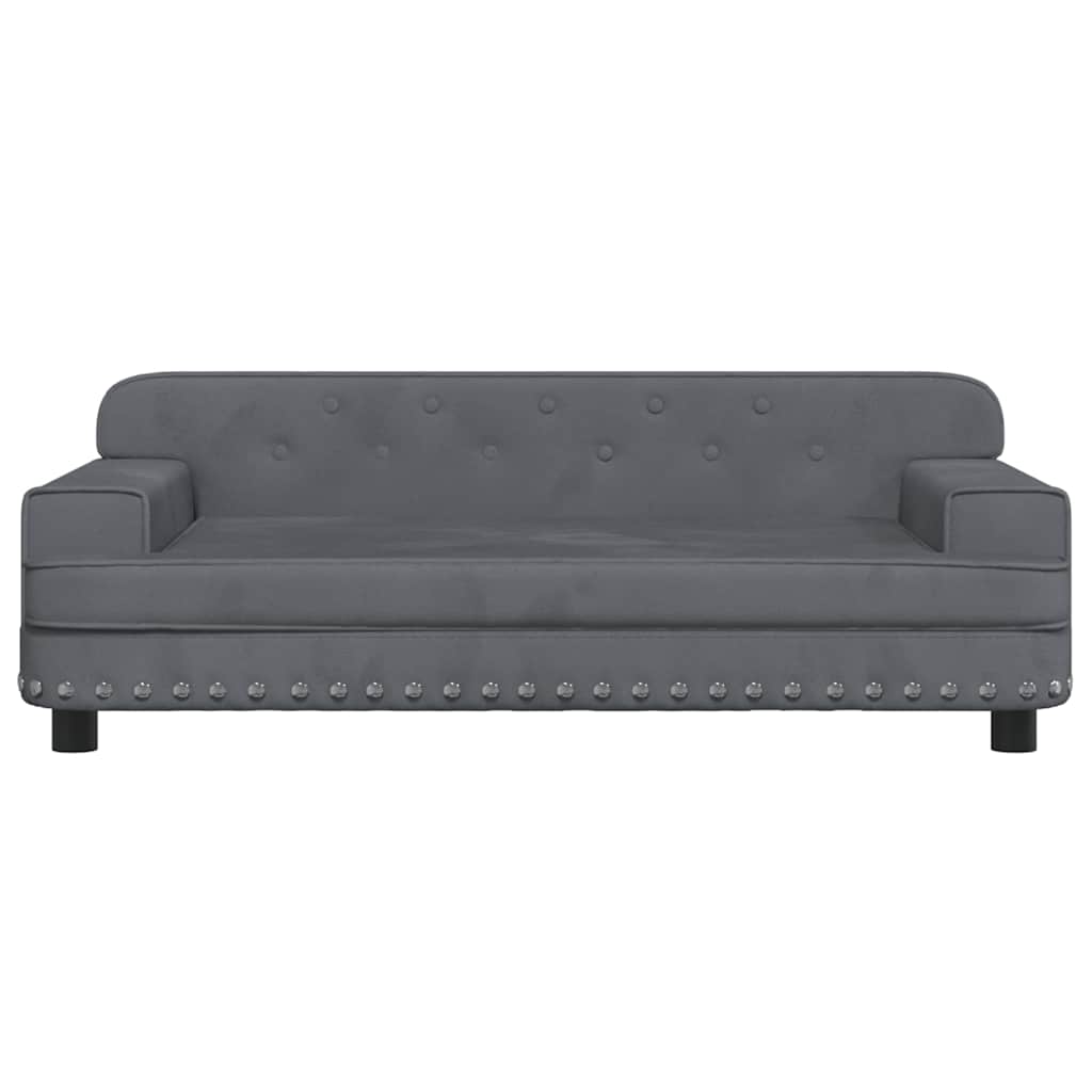 VidaXL Hundekorb 90x53x30 cm Samt dunkelgrau