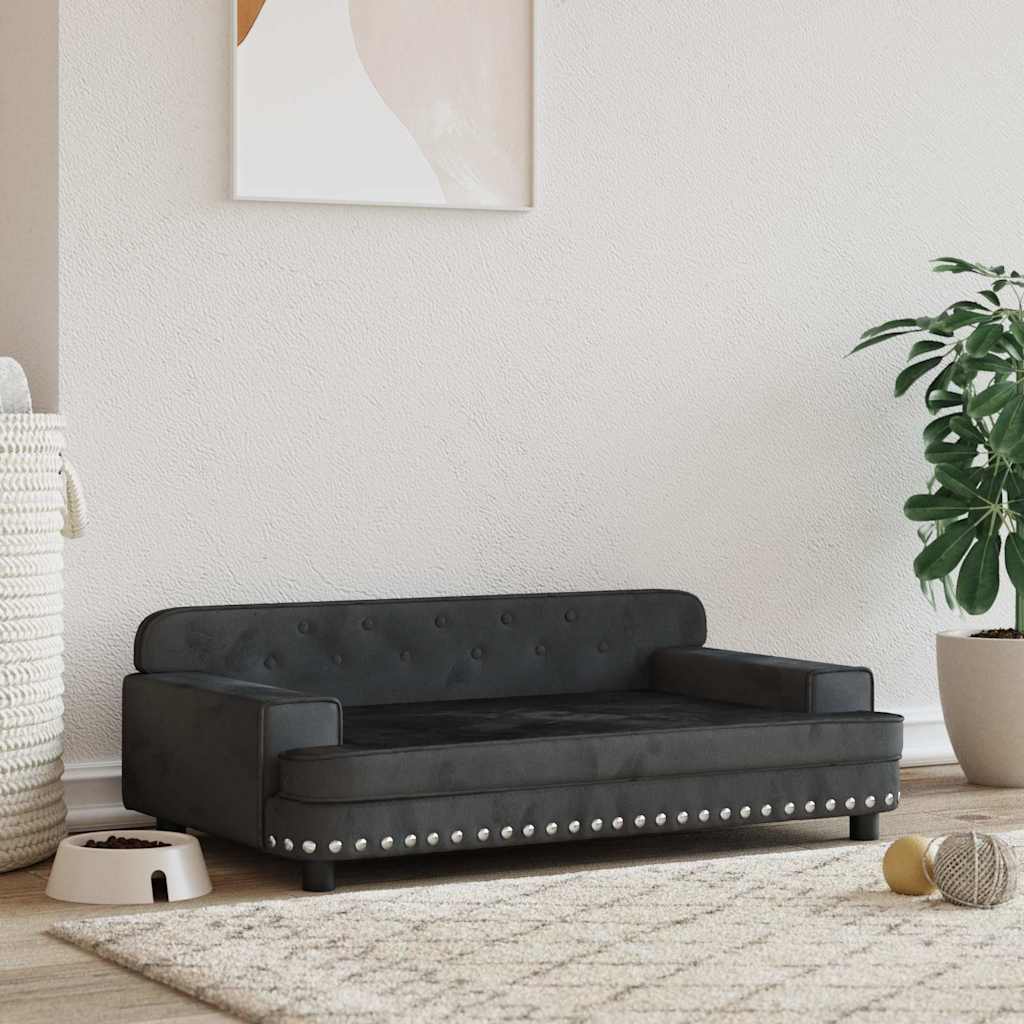 VidaXL Hundekorb 90x53x30 cm Samtschwarz