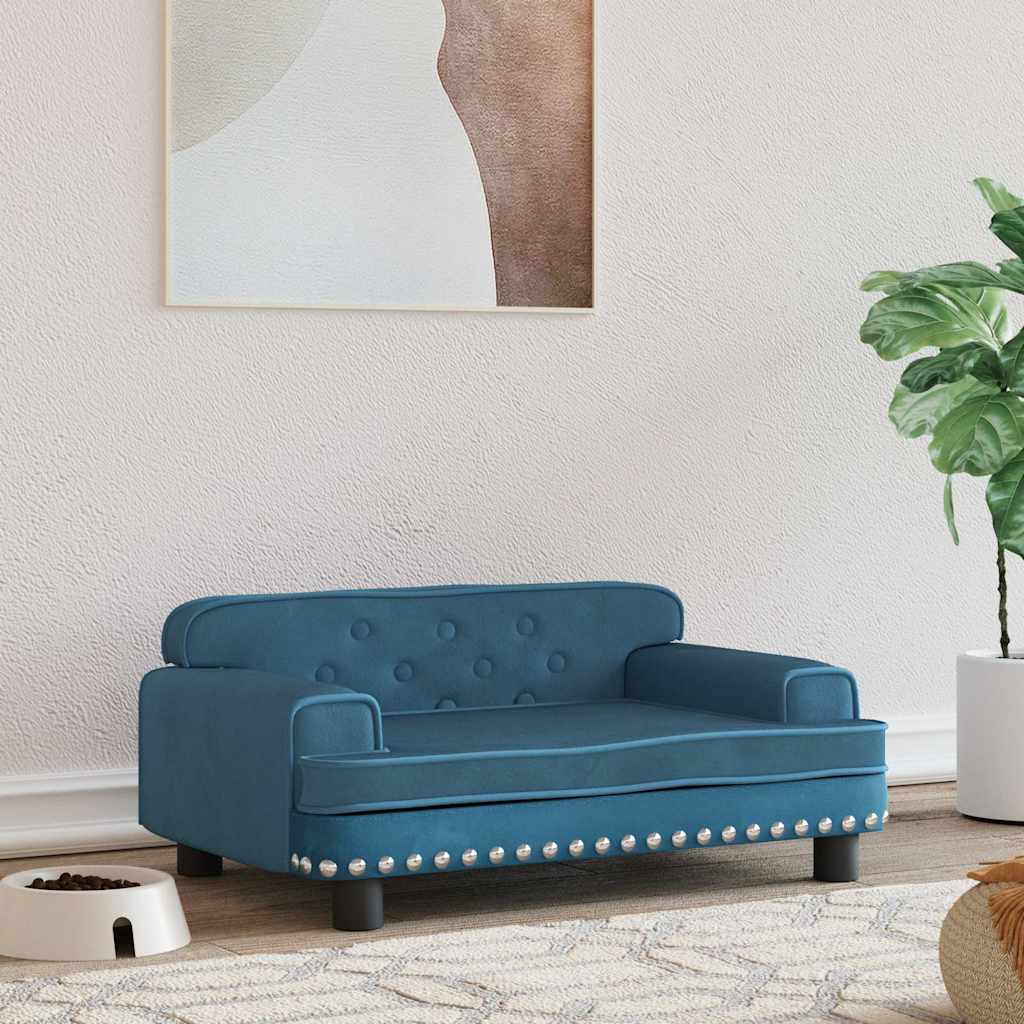 VidaXL Hundekorb 70x45x30 cm Samtblau