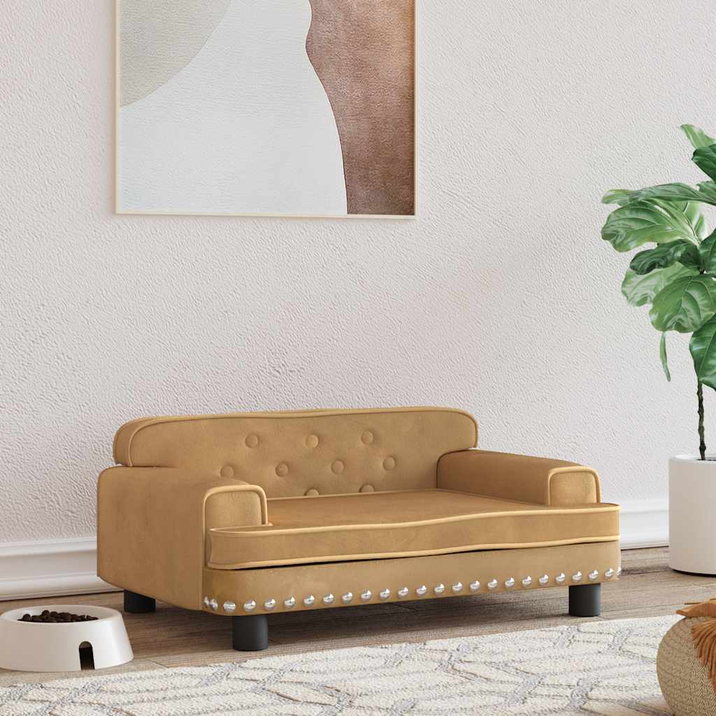 VidaXL Hundekorb 70x45x30 cm Samtbraun