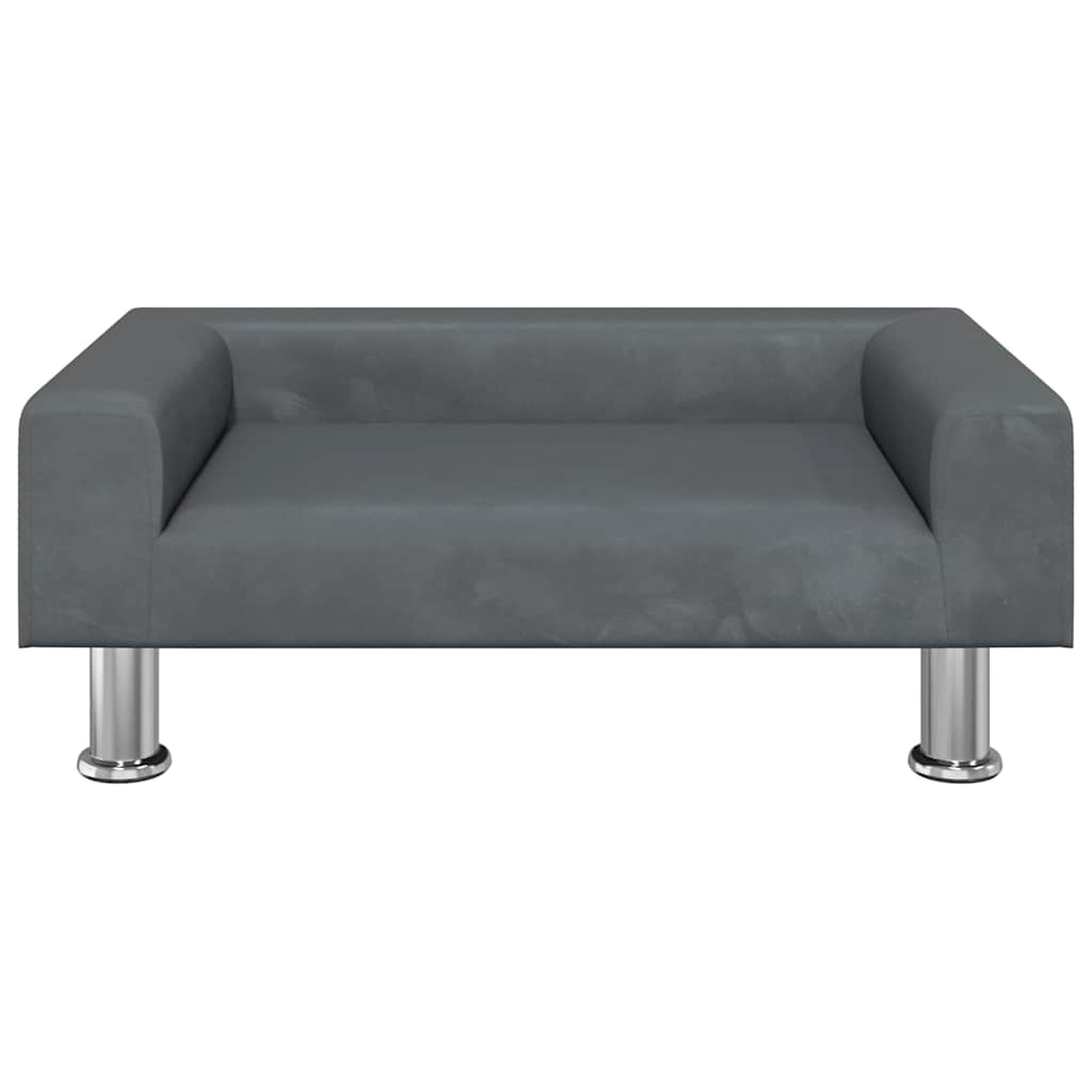 Vidaxl hondenmand 70x45x26,5 cm fluweel donkergrijs