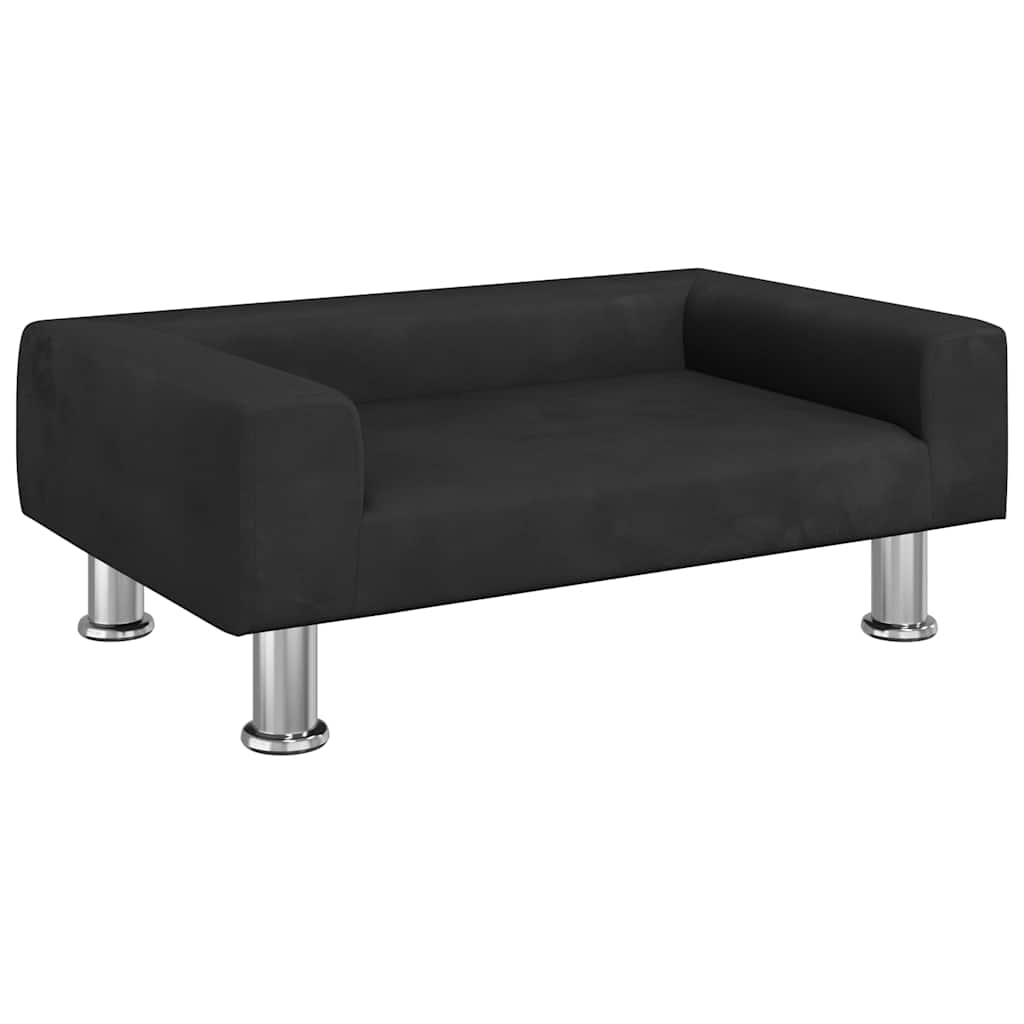VidaXL Hundekorb 70x45x26,5 cm Samtschwarz
