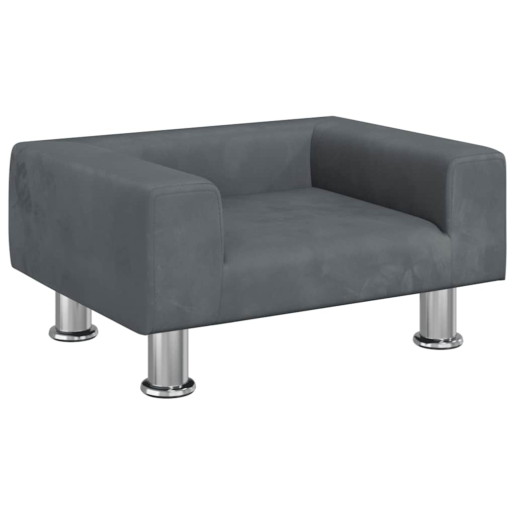 VidaXL Hundebett 50x40x26,5 cm Samt Dunkelgrau