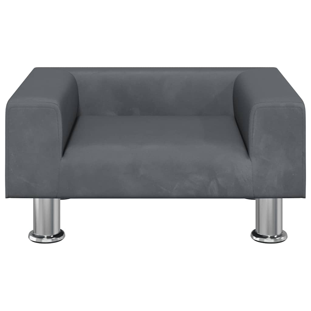 VidaXL Hundebett 50x40x26,5 cm Samt Dunkelgrau