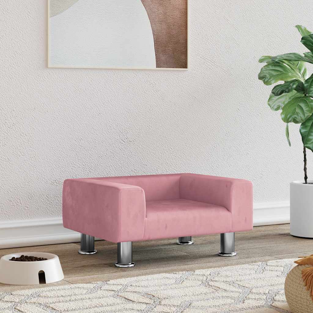 VidaXL Hundebett 50x40x26,5 cm Samtrosa