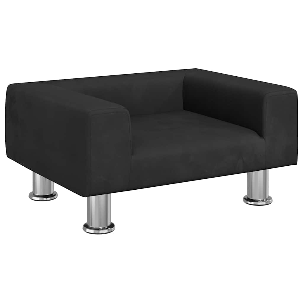 VidaXL Hundebett 50x40x26,5 cm Samt Schwarz