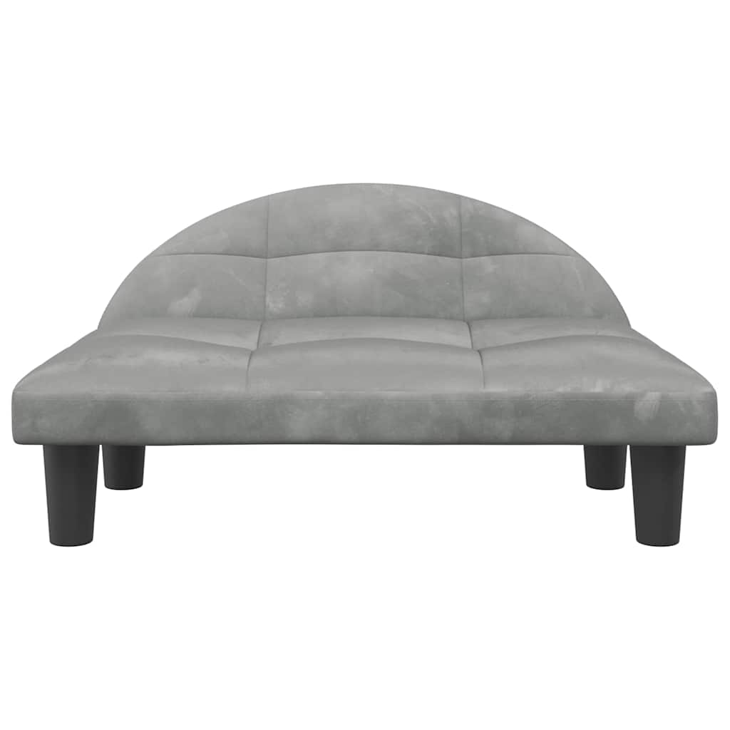 VidaXL Hundebett 70x52x30 cm Samt Hellgrau
