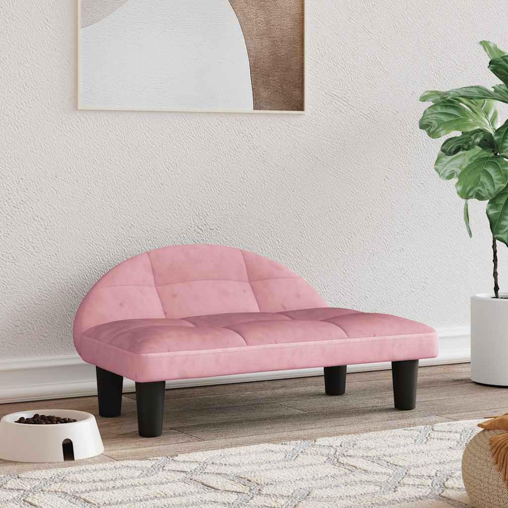 VidaXL Hundebett 70x52x30 cm Samtrosa