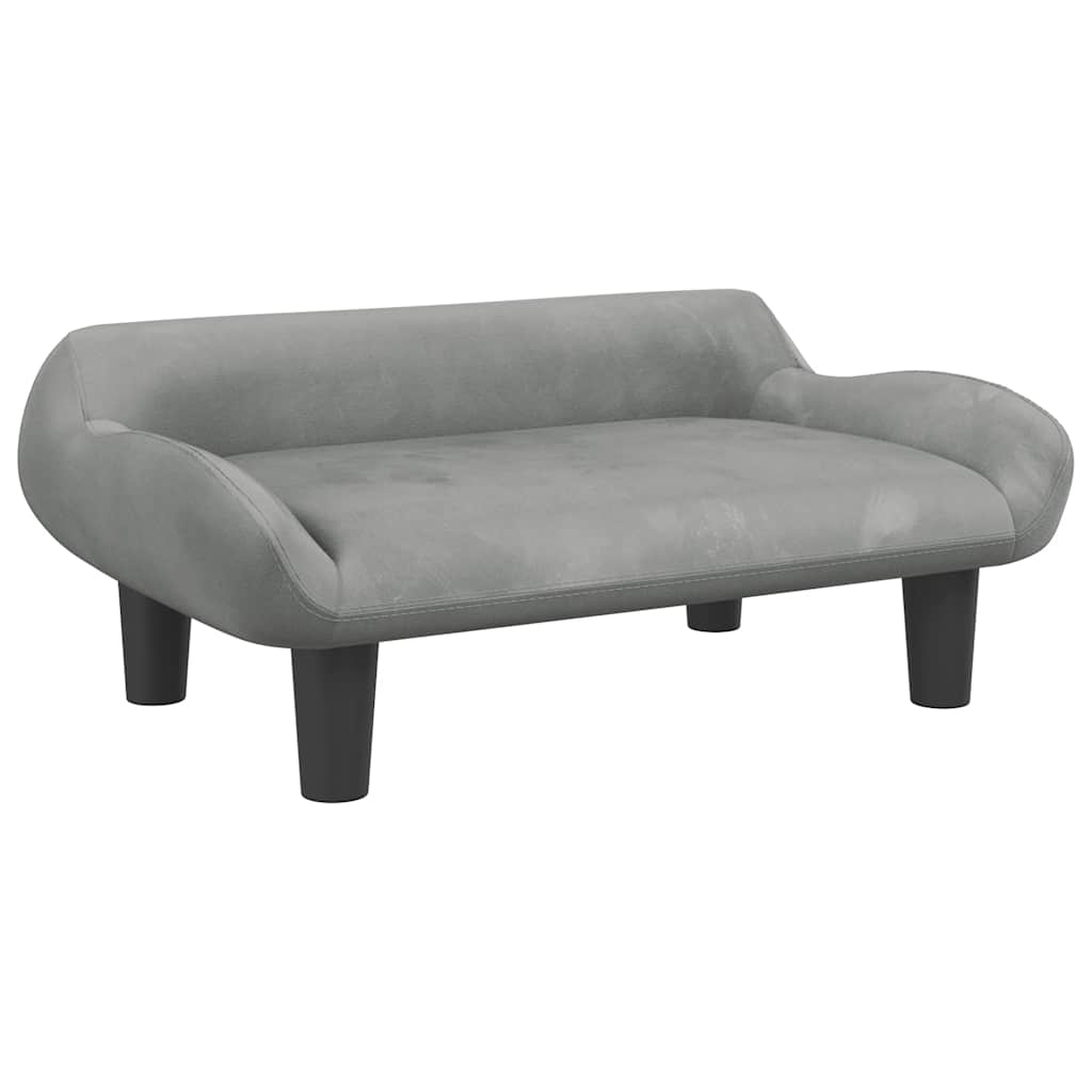 VidaXL Hundebett 70x40x24 cm Samt Hellgrau