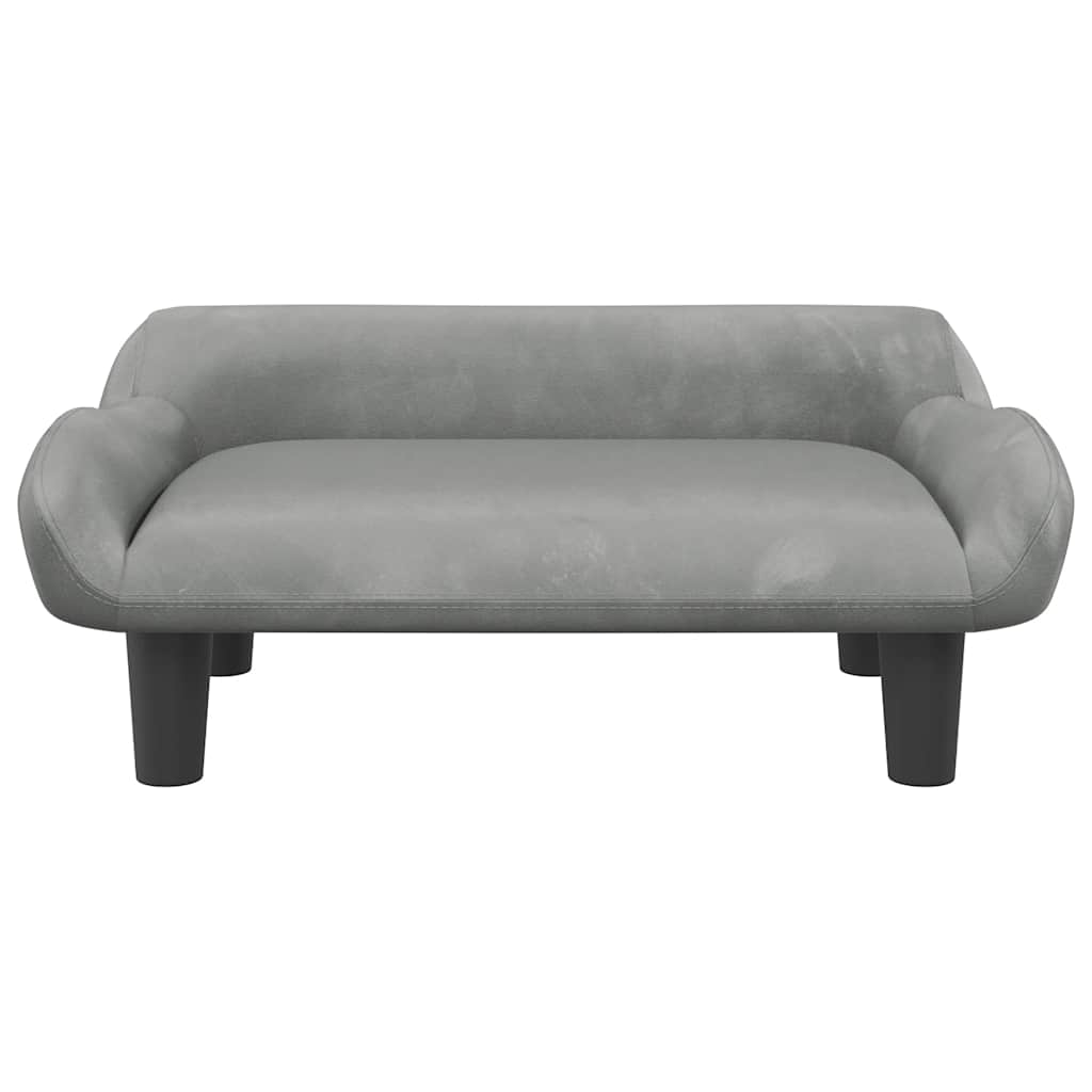 VidaXL Hundebett 70x40x24 cm Samt Hellgrau