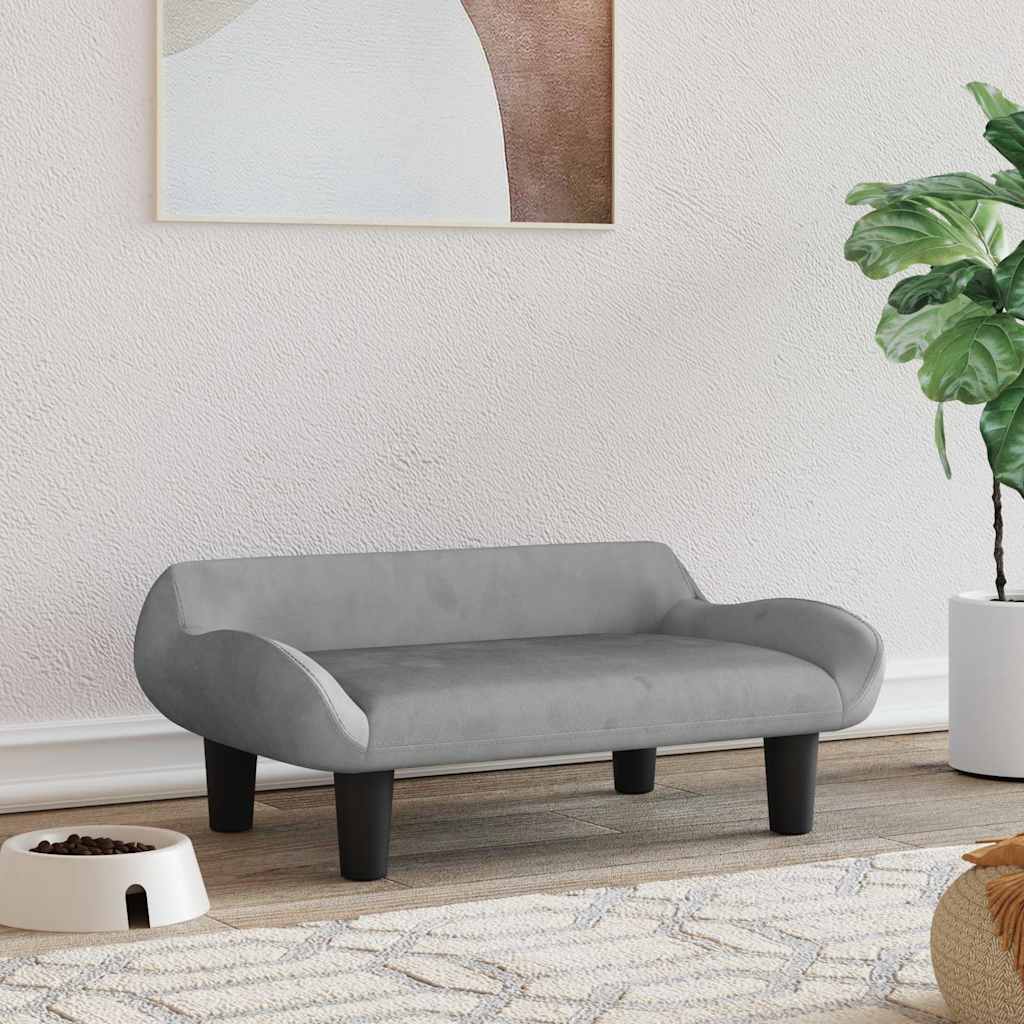 VidaXL Hundebett 70x40x24 cm Samt Hellgrau