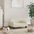 VidaXL Hundebett 50x40x30 cm Kunstleder Cremefarben