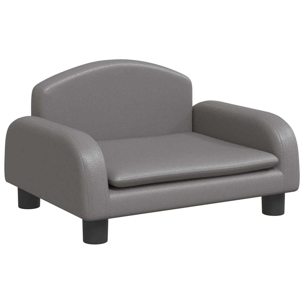 VidaXL Hundebett 50x40x30 cm Kunstleder Grau