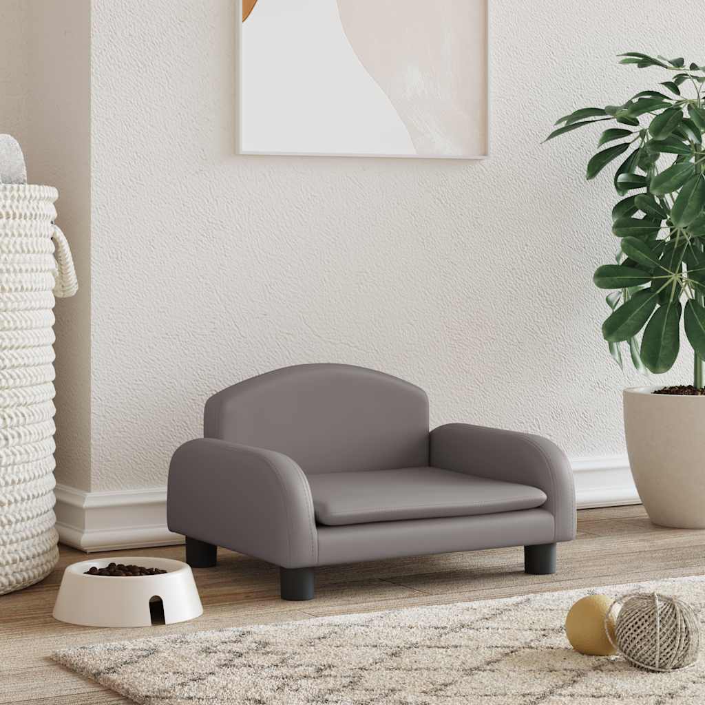 VidaXL Hundebett 50x40x30 cm Kunstleder Grau