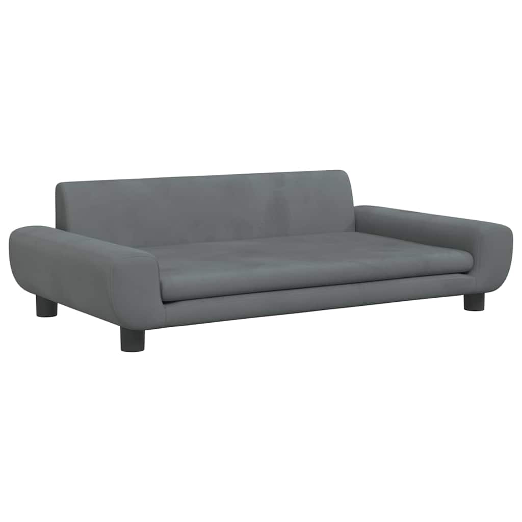 VidaXL Hundekorb 100x54x33 cm Samt dunkelgrau