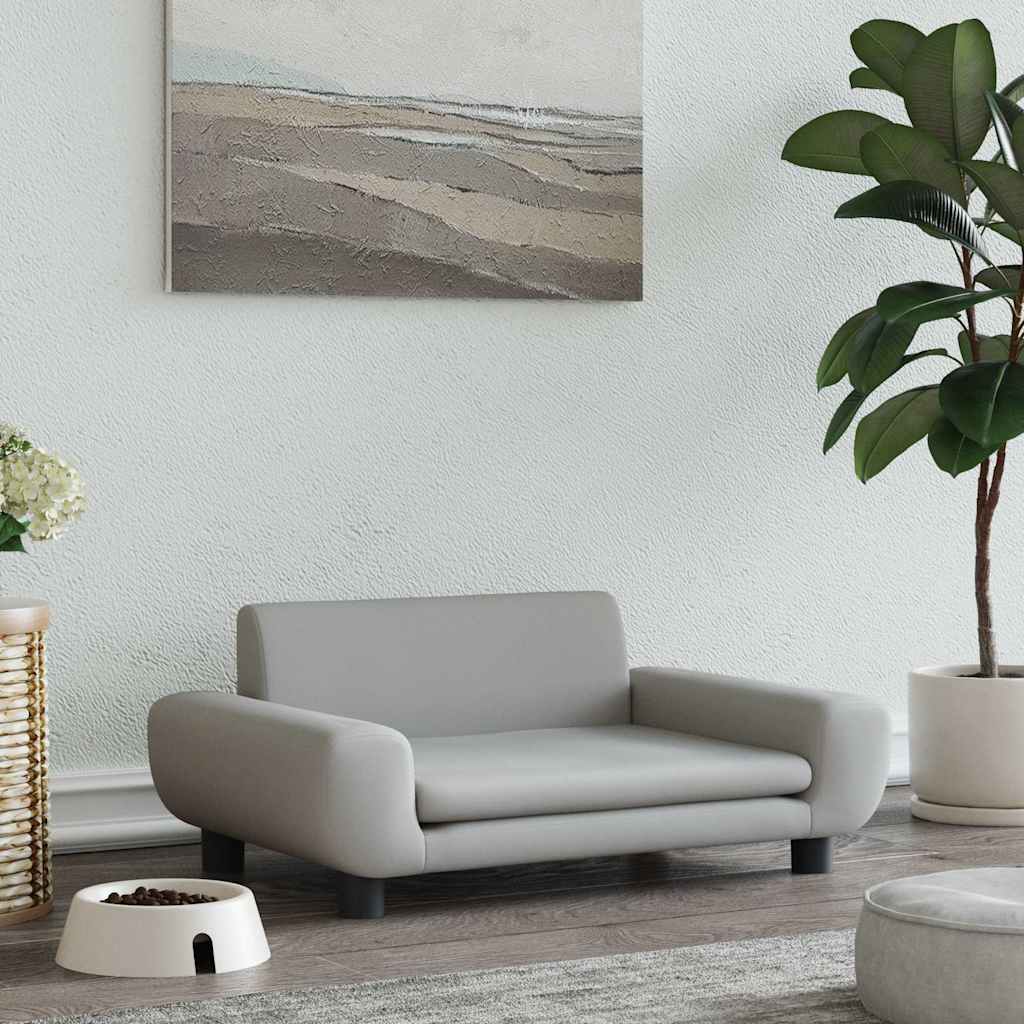 VidaXL Hundekorb 70x45x33 cm Samt hellgrau