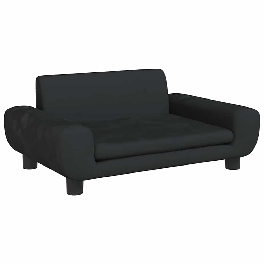 VidaXL Hundekorb 70x45x33 cm Samtschwarz